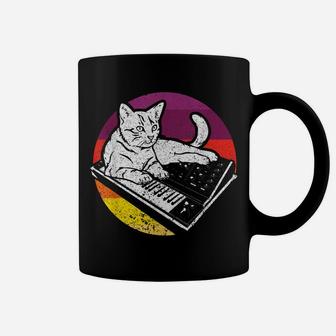 Vintage Analog Synth Techno I Synthesizer Cat Coffee Mug | Crazezy CA