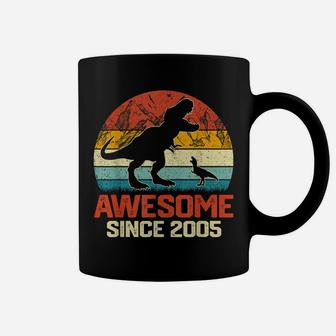 Vintage Awesome Since 2005 Retro Dinosaur Birthday Party Coffee Mug | Crazezy