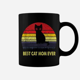 Vintage Best Black Cat Mom Lover Retro Style Cats Coffee Mug | Crazezy