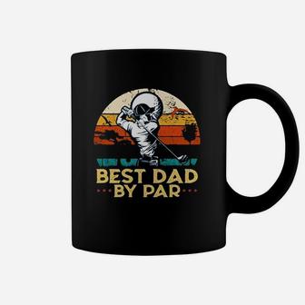 Vintage Best Dad By Par Father Day Golfing Golfers Retro Sunset Gift Coffee Mug | Crazezy CA