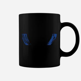Vintage Blue Line Heart Flag Police Officer Support Gift Coffee Mug | Crazezy DE