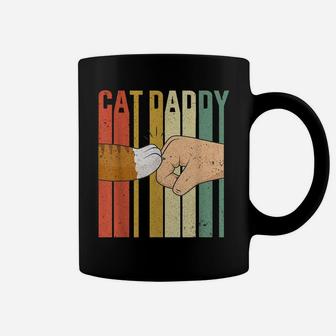 Vintage Cat Daddy Fist Bump Funny Cat Dad Mens Fathers Day Coffee Mug | Crazezy AU