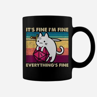 Vintage Cat It's Fine I'm Fine Everything's Fine Cat Lovers Coffee Mug | Crazezy AU