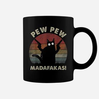 Vintage Cats Pew Pew Madafakas Funny Crazy Cat Lovers Tee Coffee Mug | Crazezy