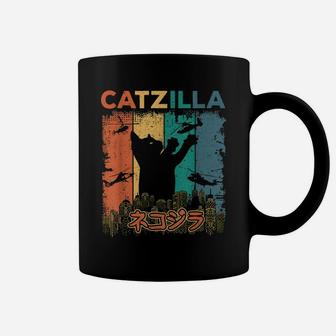 Vintage Catzilla T Shirt - Japanese Monster Funny - Cat Gift Coffee Mug | Crazezy CA