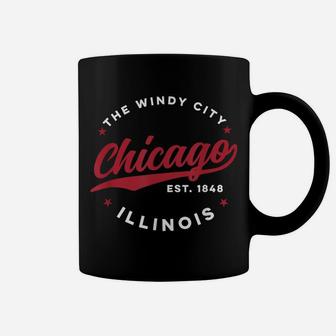 Vintage Chicago Windy City Illinois Red Text Coffee Mug | Crazezy AU