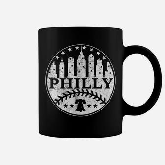 Vintage Distressed Philadelphia Philly Baseball City Skyline Coffee Mug | Crazezy