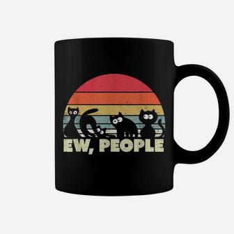 Vintage Ew, People Black Cat Retro Funny Cat Coffee Mug | Crazezy AU