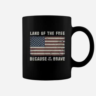 Vintage Flag Land Of The Free Because Of The Brave Coffee Mug | Crazezy