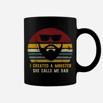 Vintage I Created A Monster She Calls Me Coffee Mug - Monsterry
