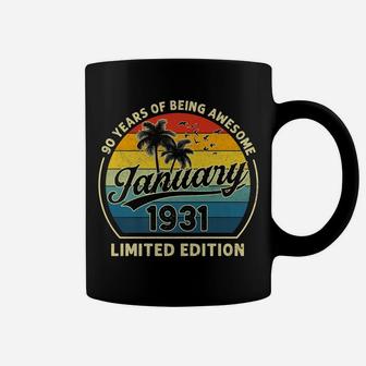 Vintage January 1931 Retro 90 Years Old 90Th Birthday Gift Coffee Mug | Crazezy