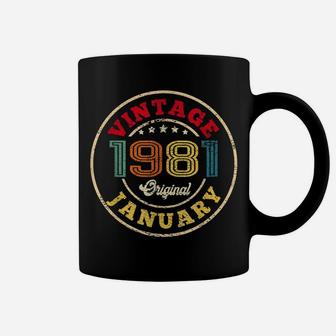 Vintage January 1981 Shirt Legend 40Th Birthday Retro Gift Coffee Mug | Crazezy CA