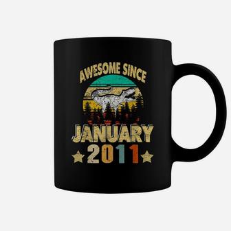 Vintage January 2011 10Th Birthday 10 Year Gift Dinosaur Boy Coffee Mug | Crazezy AU