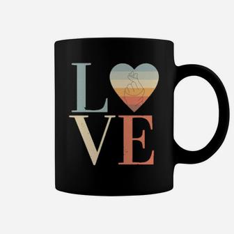 Vintage Kpop Kdrama Love Korean Finger Heart Valentines Day Coffee Mug - Monsterry UK