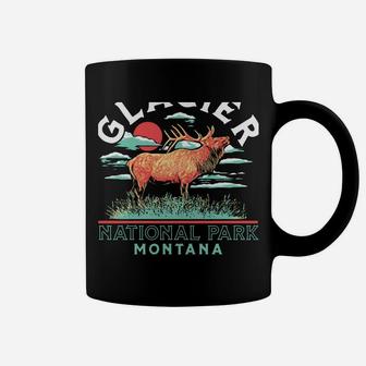 Vintage Montana Bull Elk Glacier National Park Retro Coffee Mug | Crazezy AU