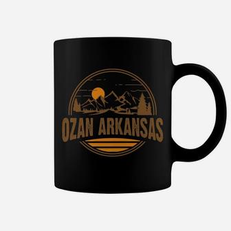 Vintage Ozan, Arkansas Mountain Hiking Souvenir Print Coffee Mug | Crazezy