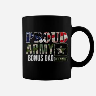 Vintage Proud Army Bonus Dad Camo With American Flag Gift Coffee Mug | Crazezy