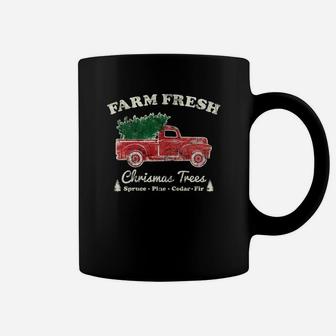 Vintage Red Truck - Farm Fresh Christmas Tree Sweatshirt Coffee Mug | Crazezy