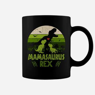 Vintage Retro 2 Kids Mamasaurus Dinosaur Lover Gift Sweatshirt Coffee Mug | Crazezy DE