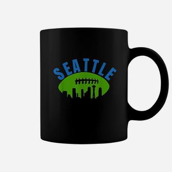 Vintage Seattle Cityscape Retro Football Graphic Coffee Mug | Crazezy UK