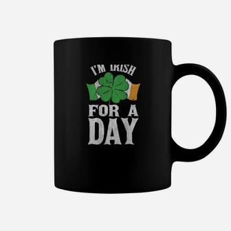 Vintage Shamrock Flag Irish For A Day St Patrick's Day Coffee Mug - Monsterry