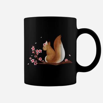 Vintage Squirrel Japanese Cherry Blossom Flower T Shirt Coffee Mug | Crazezy