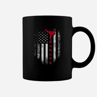 Vintage Usa Red White Karate American Flag Coffee Mug | Crazezy
