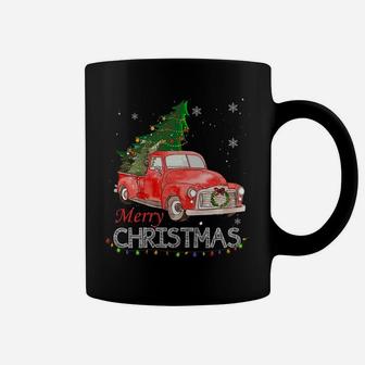 Vintage Wagon Christmas Shirt Tree On Car Xmas Red Truck Coffee Mug | Crazezy UK