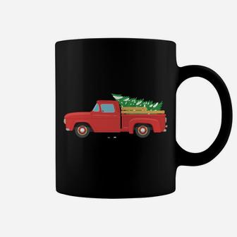 Vintage Wagon Christmas Tree Red Retro Farmer Truck Vacation Coffee Mug | Crazezy