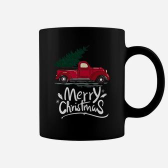 Vintage Wagon Red Truck Christmas Tree Pajama Gift Coffee Mug | Crazezy CA