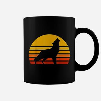 Vintage Wolf Sunset Retro Wolf Coffee Mug | Crazezy UK