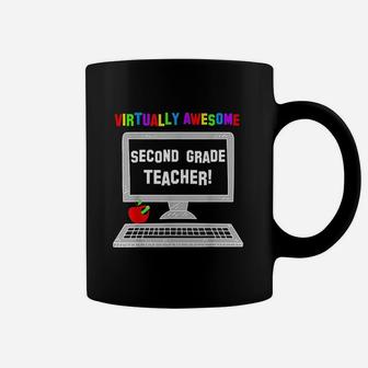 Virtually Awesome Second Grade Teacher Back To School Coffee Mug | Crazezy DE