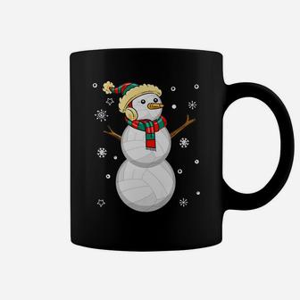Volleyball Snowman Christmas Gift Tee Xmas Snowmie Santa Tee Coffee Mug | Crazezy