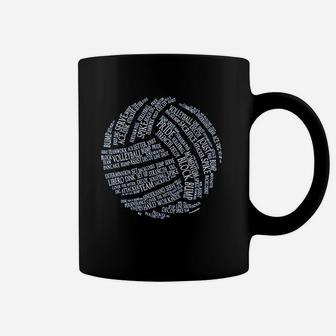 Volleyball Words Coffee Mug | Crazezy