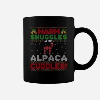Warm Snuggles And Alpaca Cuddles Ugly Alpaca Christmas Sweatshirt Coffee Mug | Crazezy UK