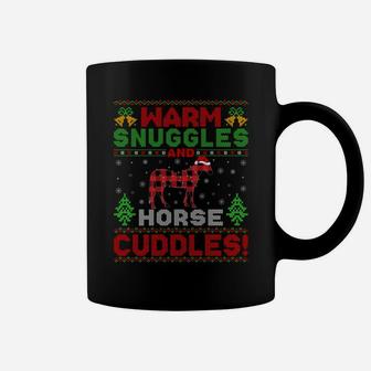 Warm Snuggles And Horse Cuddles Ugly Horse Christmas Sweatshirt Coffee Mug | Crazezy