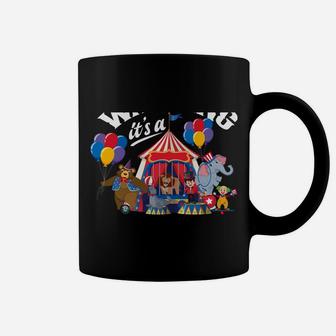 Warning It's A Circus Here Today Carnival Birthday Party Coffee Mug | Crazezy