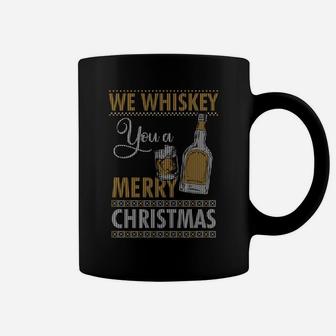 We Whiskey You A Merry Christmas Holiday Xmas Drinking Gift Coffee Mug | Crazezy CA