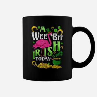 Wee Bit Irish Today Flamingo St Patricks Day Coffee Mug - Monsterry DE