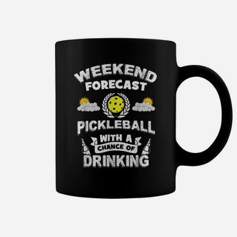 Weekend Forecast Pickleball And Drinking Coffee Mug | Crazezy