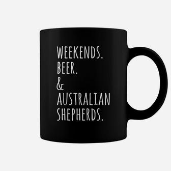 Weekends Beer Australian Shepherd Dog Coffee Mug | Crazezy