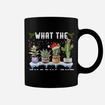What The Fucculent Funny Christmas Lights Cactus Deer Santa Coffee Mug | Crazezy AU