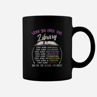 When You Enter This Library Reading Book Coffee Mug | Crazezy