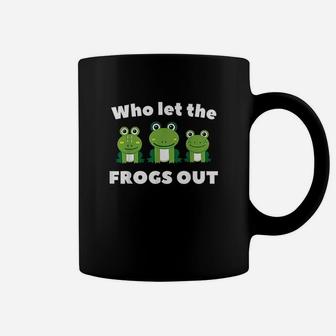 Who Let The Frogs Out Kids Preschool Frog Squad Frog Lover Coffee Mug | Crazezy DE
