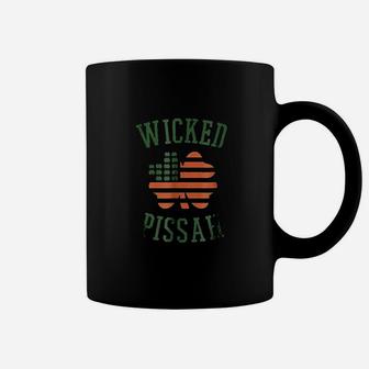 Wicked Pissah Flag Clover Irish Boston Mass Coffee Mug - Thegiftio UK