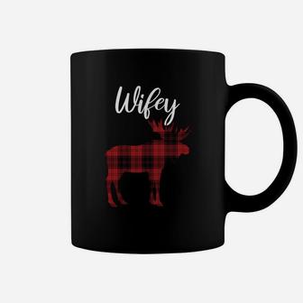 Wifey Moose Matching Family Christmas Pajamas Sweatshirt Coffee Mug | Crazezy