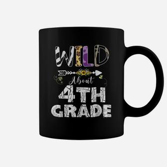Wild About 4Th Grade Flower Leopard Print Teacher Student Coffee Mug | Crazezy