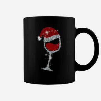 Wine Glasses Santa Hat Christmas Tee Funny Wine Lover Gift Coffee Mug | Crazezy