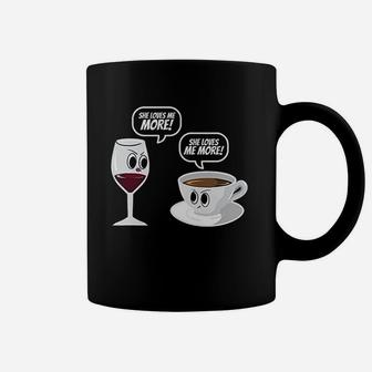 Wine Vs Coffee Coffee Mug | Crazezy UK