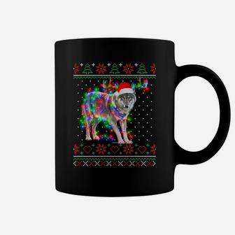 Wolf Animal Ugly Sweater Christmas Puppy Animal Lover Coffee Mug | Crazezy AU